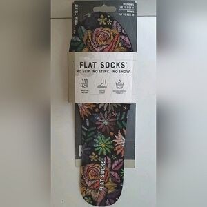 Flat Socks Insoles Mesh Floral Embroidery Small Unisex Washable NEW NWT